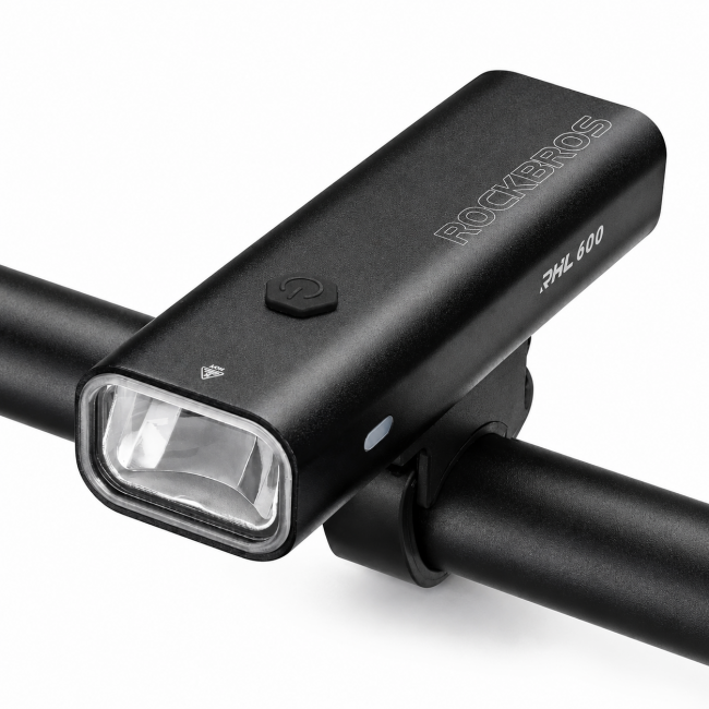 Преден фар за велосипед и тротинетка ROCKBROS RHL600 с USB-C и 5 режима на светене