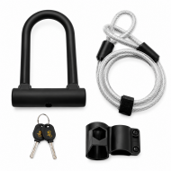 U-Lock катинар със стоманено въже за електрическа тротинетка и велосипед