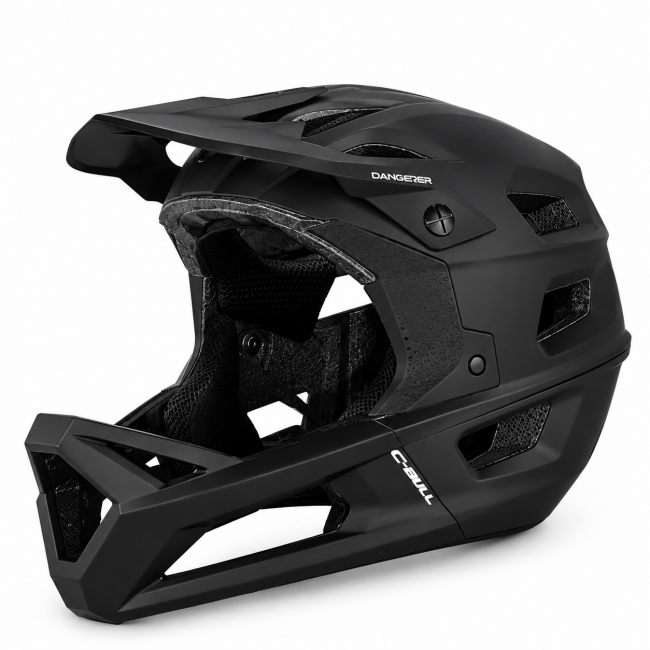Черна CAIRBULL Defender Full Face каска за електрическа тротинетка и MTB