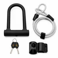 U-Lock катинар със стоманено въже за електрическа тротинетка и велосипед