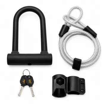 U-Lock катинар със стоманено въже за електрическа тротинетка и велосипед